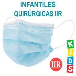 Mascarillas infantiles quirúrgicas IIR, color azul