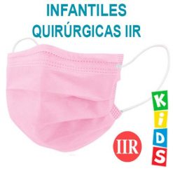 Mascarillas infantiles quirúrgicas IIR, color rosa