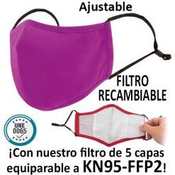 Mascarillas reutilizables con filtro recambiable, fucsia