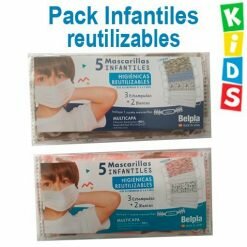 Mascarillas infantiles reutilizables, pack 5